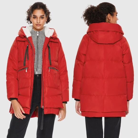 Orolay Women's Fiery Red Universe Classics Thickened Down Jacket - Picture 1 of 9